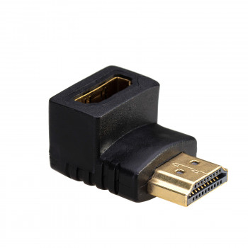 Akyga AK-AD-01 adaptador HDMI macho a hembra, acodado 90° hacia arriba, negro