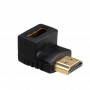Akyga AK-AD-01 adaptador HDMI macho a hembra, acodado 90° hacia arriba, negro