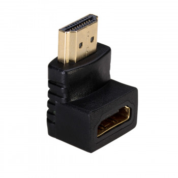 Akyga AK-AD-01 adaptador HDMI macho a hembra, acodado 90° hacia arriba, negro