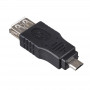 Akyga AK-AD-08 adaptador OTG USB-A hembra a Micro-USB macho, negro
