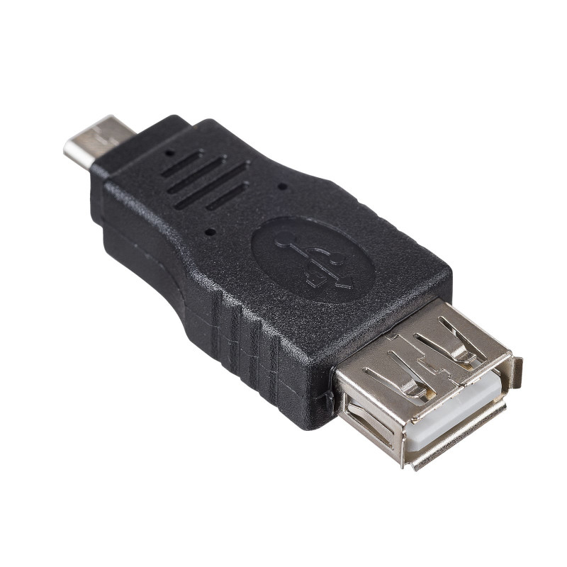 Akyga AK-AD-08 adaptador OTG USB-A hembra a Micro-USB macho, negro