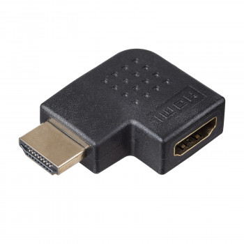 Akyga AK-AD-45 Adaptador HDMI (conector macho a conector hembra), acodado 90° hacia la izquierda, negro