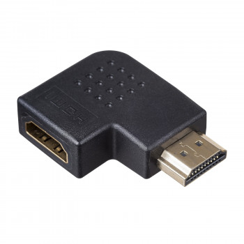 Akyga AK-AD-45 Adaptador HDMI (conector macho a conector hembra), acodado 90° hacia la izquierda, negro