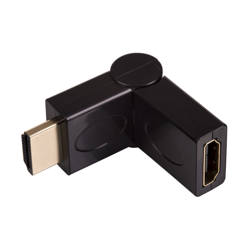 Akyga AK-AD-40 Adaptador acodado HDMI (M) a HDMI (F) giratorio 180°, negro