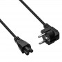 Akyga AK-NB-01A Cable de alimentación para portátil CEE 7/7 a IEC C5 (trébol), 3x 0,5 mm², 1,5 m, negro