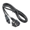 Akyga AK-NB-01A Cable de alimentación para portátil CEE 7/7 a IEC C5 (trébol), 3x 0,5 mm², 1,5 m, negro