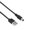 Akyga AK-DC-01 Cable de alimentación USB-A conector macho a DC 5,5 x 2,1 mm conector macho, 0,8 m, negro