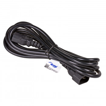 Akyga AK-PC-11A Cable alargador de alimentación IEC C14 a IEC C13, CCA 3x0,5 mm², 5 m, negro