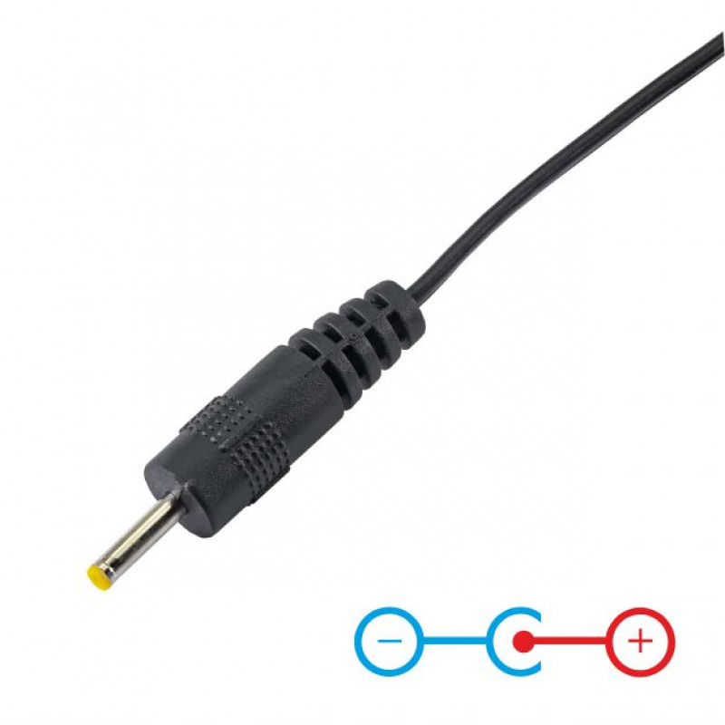Akyga AK-DC-02 Cable de alimentación USB-A conector macho a DC 2,5 x 0,7 mm conector macho, 0,8 m, negro