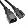 Akyga AK-UP-05 Cable alargador de alimentación para servidor IEC C14 a IEC C15, cobre 3x1 mm², 1 m, negro