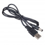 Akyga AK-DC-04 Cable de alimentación USB-A conector macho a DC 5,5 x 2,5 mm conector macho, 0,8 m, negro