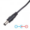 Akyga AK-DC-04 Cable de alimentación USB-A conector macho a DC 5,5 x 2,5 mm conector macho, 0,8 m, negro