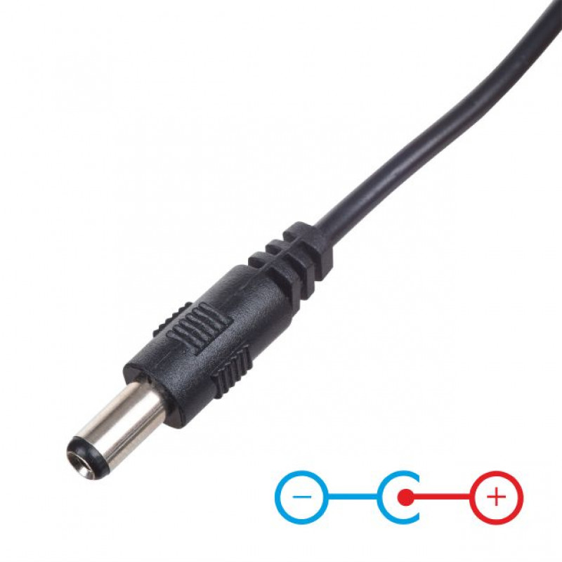 Akyga AK-DC-04 Cable de alimentación USB-A conector macho a DC 5,5 x 2,5 mm conector macho, 0,8 m, negro