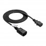 Akyga AK-PC-03C Cable alargador de alimentación IEC C14 a IEC C13, cobre 3x0,75 mm², 1,8 m, negro