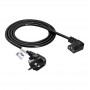 Akyga AK-PC-02C Cable de alimentación CEE 7/7 a IEC C13 acodado 90°, cobre 3x0,75 mm², 1,5 m, negro