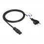 Akyga AK-RD-01C Cable de alimentación enchufe euro (CEE 7/16) a IEC C7, 2x 0,5 mm² cobre, 1,5 m, negro