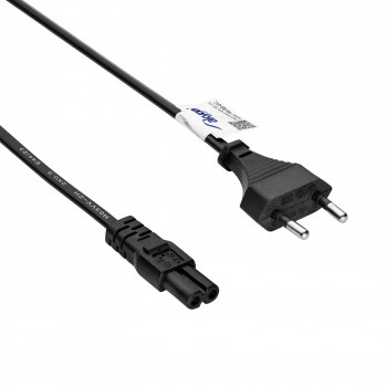Akyga AK-RD-01C Cable de alimentación enchufe euro (CEE 7/16) a IEC C7, 2x 0,5 mm² cobre, 1,5 m, negro