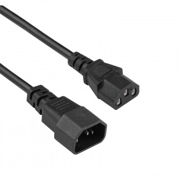 Akyga AK-PC-14A Cable alargador de alimentación IEC C14 a IEC C13, 3x 0,5 mm², 0,5 m, negro