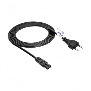 Akyga AK-RD-02C Cable de alimentación enchufe euro (CEE 7/16) a IEC C7, 2x 0,5 mm² cobre, 3 m, negro