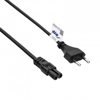 Akyga AK-RD-02C Cable de alimentación enchufe euro (CEE 7/16) a IEC C7, 2x 0,5 mm² cobre, 3 m, negro