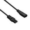 Akyga AK-RD-08A Cable alargador de alimentación IEC C8 a IEC C7, 2x 0,5 mm², 1,5 m, negro