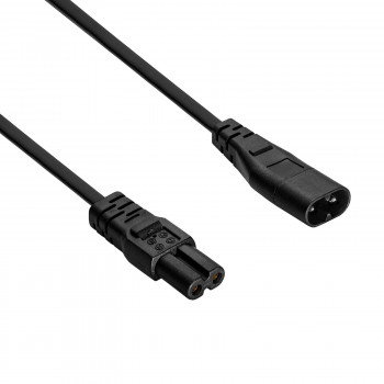 Akyga AK-RD-08A Cable alargador de alimentación IEC C8 a IEC C7, 2x 0,5 mm², 1,5 m, negro