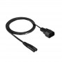 Akyga AK-PC-15A Cable de alimentación IEC C14 a IEC C7, 2x 0,5 mm², 1,5 m, negro