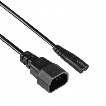 Akyga AK-PC-15A Cable de alimentación IEC C14 a IEC C7, 2x 0,5 mm², 1,5 m, negro