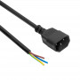 Akyga AK-OT-09C Cable de alimentación IEC C14 con extremo abierto, 3x 1 mm² cobre, 1,8 m, negro