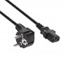 Akyga AK-PC-01S Cable de alimentación CEE 7/7 (Schuko) a IEC C13, 3x 1,5 mm² cobre, 1,5 m, negro
