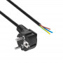 Akyga AK-OT-01S Cable de alimentación CEE 7/7 con extremo abierto, 3x 1,5 mm² cobre, 1,5 m, negro