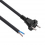 Akyga AK-OT-05S Cable de alimentación de goma CEE 7/17 con extremo abierto, H05RR-F 2x 1,5 mm², 3 m, negro