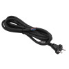 Akyga AK-OT-05S Cable de alimentación de goma CEE 7/17 con extremo abierto, H05RR-F 2x 1,5 mm², 3 m, negro