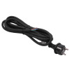 Akyga AK-OT-03S cable de alimentación de goma CEE 7/7 con extremo abierto, H05RR-F 3x 1,5 mm², 3 m, negro