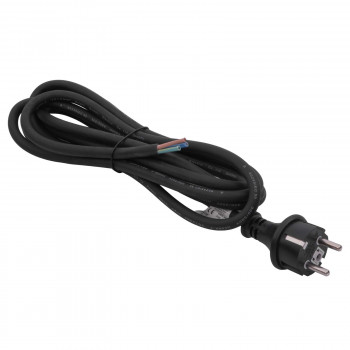 Akyga AK-OT-03S cable de alimentación de goma CEE 7/7 con extremo abierto, H05RR-F 3x 1,5 mm², 3 m, negro