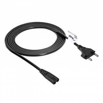 Akyga AK-RD-02A cable de alimentación CEE 7/16 (Europlug) a IEC C7 (ocho), CCA 2 x 0,5 mm², 3 m, negro