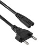 Akyga AK-RD-02A cable de alimentación CEE 7/16 (Europlug) a IEC C7 (ocho), CCA 2 x 0,5 mm², 3 m, negro