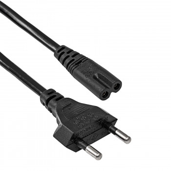 Akyga AK-RD-02A cable de alimentación CEE 7/16 (Europlug) a IEC C7 (ocho), CCA 2 x 0,5 mm², 3 m, negro