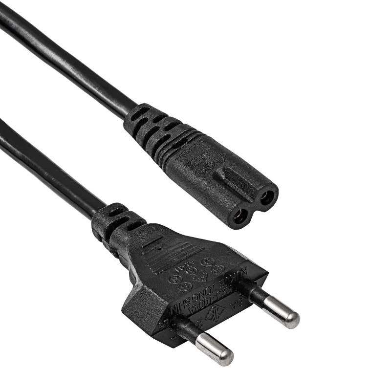 Akyga AK-RD-02A cable de alimentación CEE 7/16 (Europlug) a IEC C7 (ocho), CCA 2 x 0,5 mm², 3 m, negro