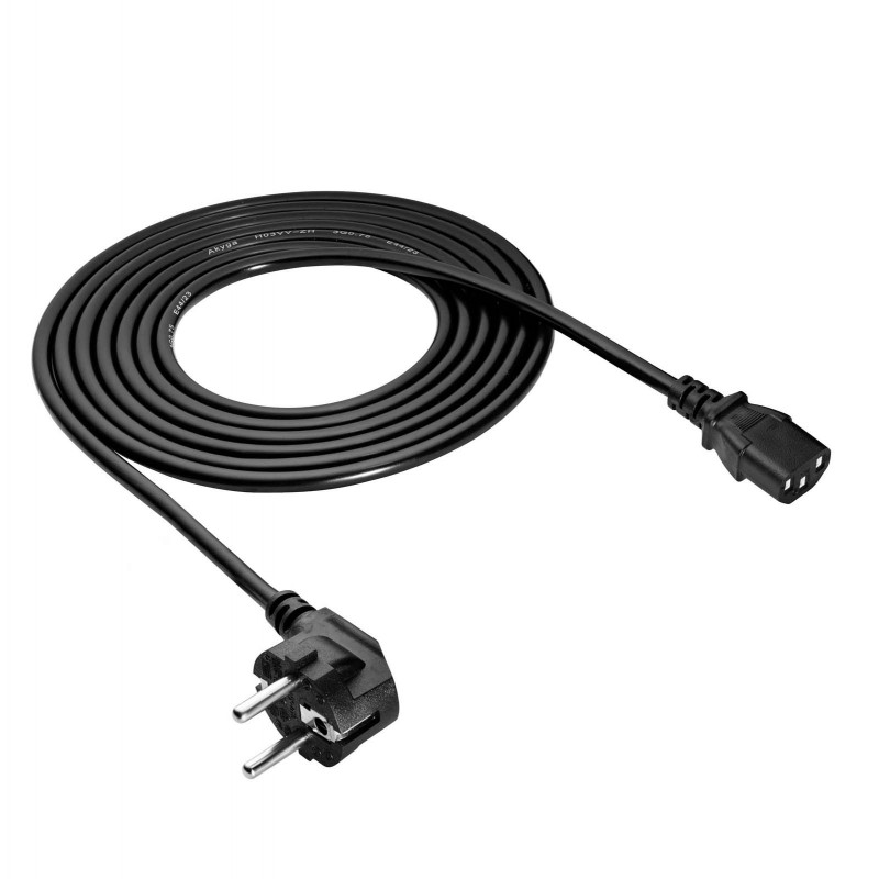 Akyga AK-PC-106A cable de alimentación CEE 7/7 (Schuko) a IEC C13, CCA 3 x 0,75 mm², 3 m, negro