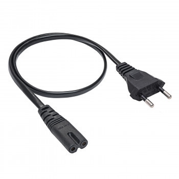 Akyga AK-RD-04A cable de alimentación CEE 7/16 (Europlug) a IEC C7 (ocho), CCA 2 x 0,5 mm², 0,5 m, negro