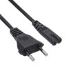 Akyga AK-RD-04A cable de alimentación CEE 7/16 (Europlug) a IEC C7 (ocho), CCA 2 x 0,5 mm², 0,5 m, negro