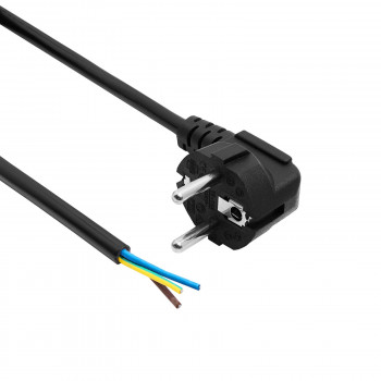 Akyga AK-OT-01C cable de alimentación con extremo abierto CEE 7/7 (Schuko), cobre 3 x 0,75 mm², 1,5 m, negro