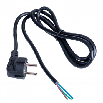 Akyga AK-OT-01C cable de alimentación con extremo abierto CEE 7/7 (Schuko), cobre 3 x 0,75 mm², 1,5 m, negro