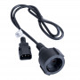 Akyga AK-PC-13A cable adaptador de alimentación IEC C14 a CEE 7/3 (Schuko) conector hembra, cobre 3 x 0,75 mm², 1 m, negro
