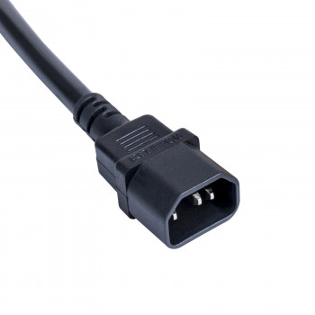 Akyga AK-PC-13A cable adaptador de alimentación IEC C14 a CEE 7/3 (Schuko) conector hembra, cobre 3 x 0,75 mm², 1 m, negro