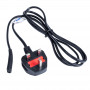 Akyga AK-AG-03A cable de alimentación UK BS 1363 (tipo G) a IEC C7 (ocho), CCA 2 x 0,5 mm², 1,5 m, negro