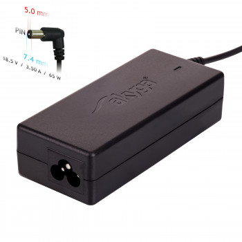 Akyga AK-ND-03 fuente de alimentación para portátil 18,5 V / 3,5 A, 65 W, 7,4 x 5,0 mm + pin, 1,2 m, para HP