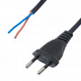 Akyga AK-OT-05A cable de alimentación con extremo abierto CEE 7/16 (Europlug), cobre 2 x 0,75 mm², 1,5 m, negro