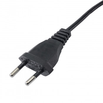 Akyga AK-OT-05A cable de alimentación con extremo abierto CEE 7/16 (Europlug), cobre 2 x 0,75 mm², 1,5 m, negro